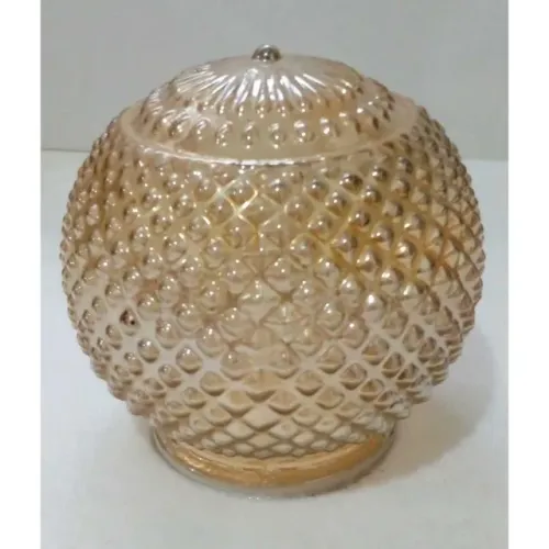 Globo Cúpula Bico de Jaca Vidro Dourado Vintage