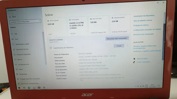 Notebook ACER OPORTUNIDADE DE NEGÓCIO