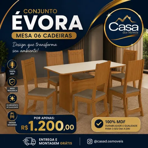 Mesa 6 cadeiras Évora