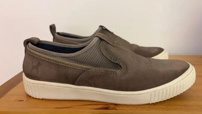 Tênis masculino slip-on cinza em couro Beagle tamanho 39
