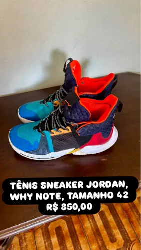 TÊNIS SNEAKER NIKE AIR JORDAN WHY NOTE, TAMANHO 41/42