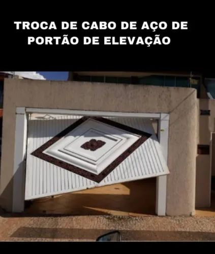 Troca de cabo de aço de portão de elevação