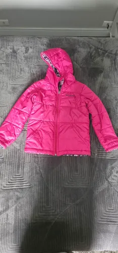 Casaco Infantil feminino 8 anos Columbia Dupla Face Rosa / Fleece Estampado (Original)