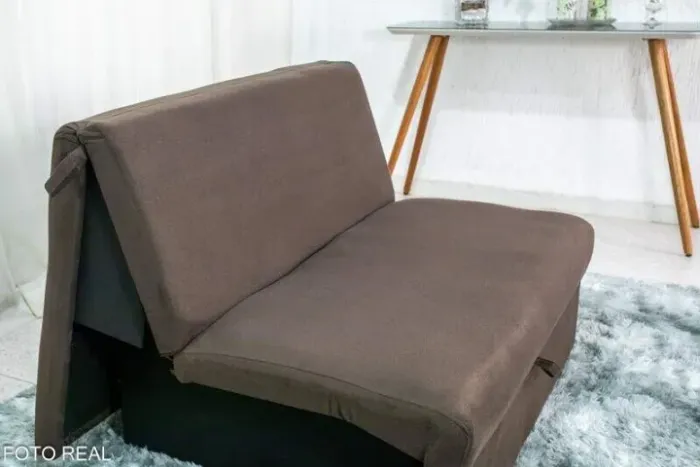 SOFÁ CAMA SEM BRAÇOS MALU MATRIX VELUDO MARROM - COMPRE HOJE E RECEBA AMANHÃ