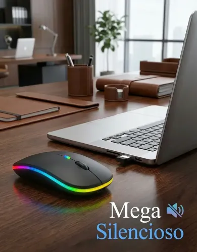 Mouse Sem Fio Recarregável Bettdow Óptico Led RGB - Cabo Tipo-C