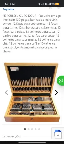 21Tem Ouro. Faqueiro Hércules Ourodur.