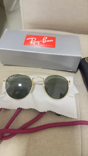 Óculos escuros Ray-Ban Round Metal RB3447 001/58 Polarizado Original