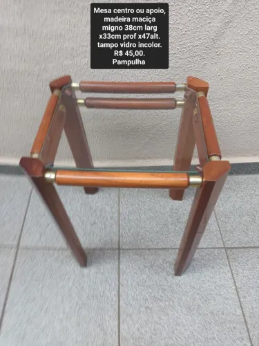 Mesa centro ou apoio madeira maciça mogno