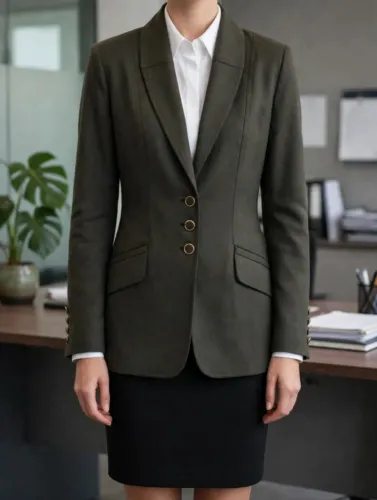 BLAZER FEMININO CINZA CHUMBO CENARIUM - BOTÕES DOURADOS LUXO!