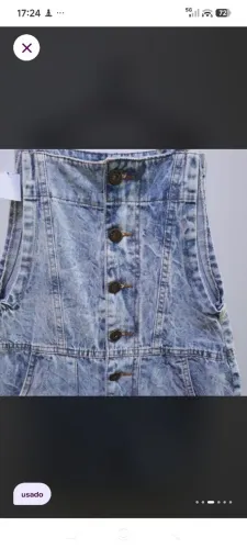 Macaquinho jeans feminino