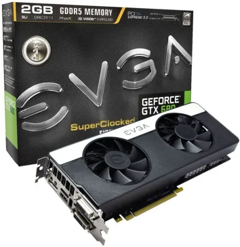Placa de Vídeo EVGA GTX 680 signature 2 com 2GB vram Dual Fan - Testada e Funcionando 100%