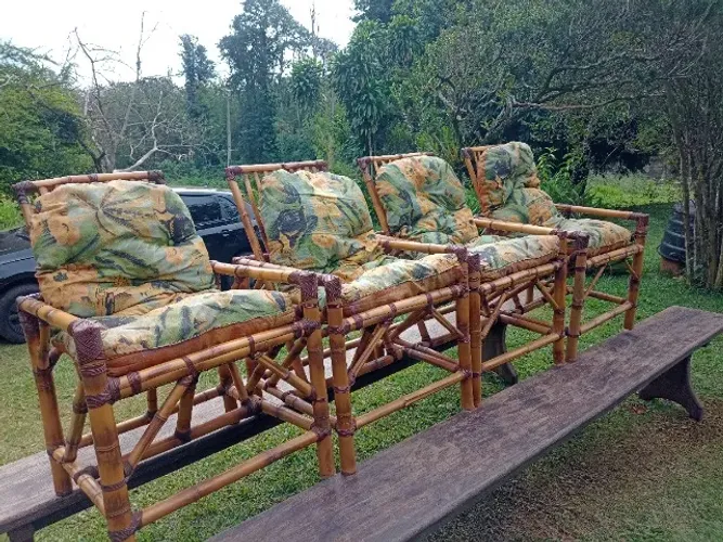 Jogo cadeiras de Bambu 