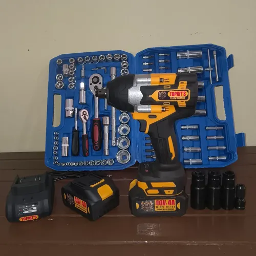 Kit completo chave de impacto 750N + jogo de chaves 108 peças