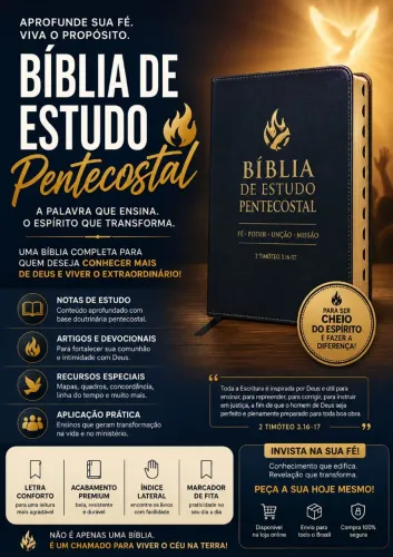 Bíblia de Estudo Pentecostal - Excelente Estado