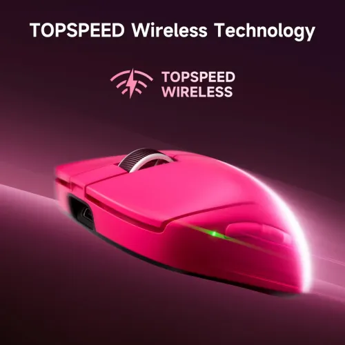Mouse Leve Sem Fio Mchose A7 V2 Pro Paw3395, Cor Rosa