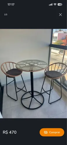 Mesa Bistrô com 2 Banquetas - Estilo Moderno | Excelente Estado