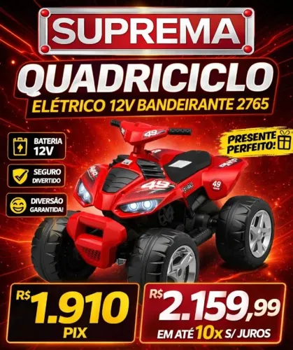 QUADRICICLO ELETRICO 12V BANDEIRANTE 2765