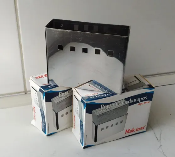 Porta Guardanapo Quadrado Inox 6 Unidades- Mak-Inox