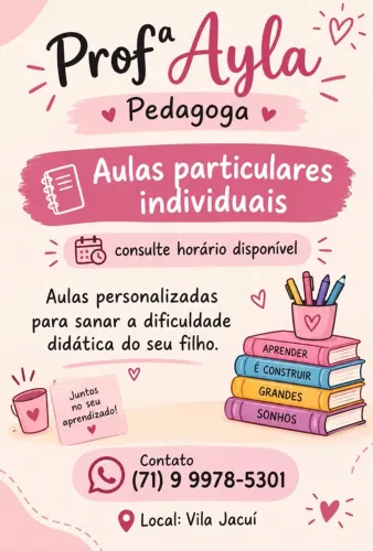 Aulas particulares de Reforço escolar