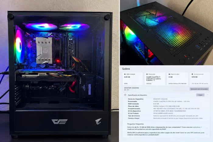 PC Gamer i7-4790 + GTX 1060 6GB + SSD + HD | 8GB RAM