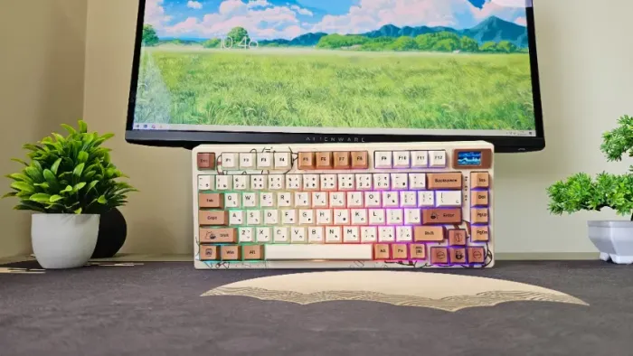 Teclado Womier XVX SK80 RGB - Customizado - Switch Branco (Silencioso) - Novo - ? Aceito 