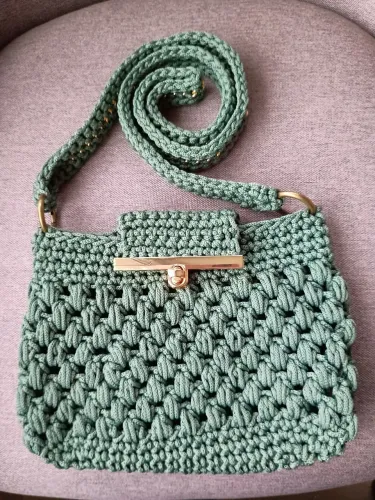Bolsa de Crochê Verde Sofisticada