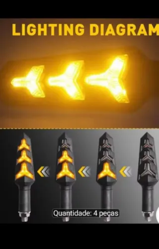 Kit 4 Piscas Seta Led Sequencial Esportivo Universal Para Moto