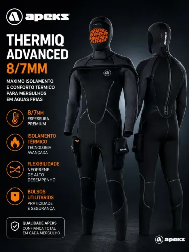 Roupa de Mergulho Apeks Thermiq ADV 8/7mm Feminina 38 Nova