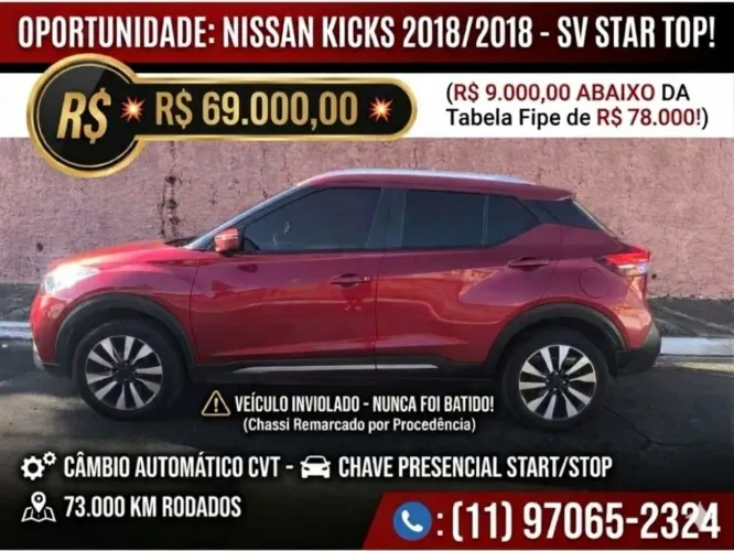 Nissan Kicks SV 1.6 16V Flexstar 5P Aut. 2018
