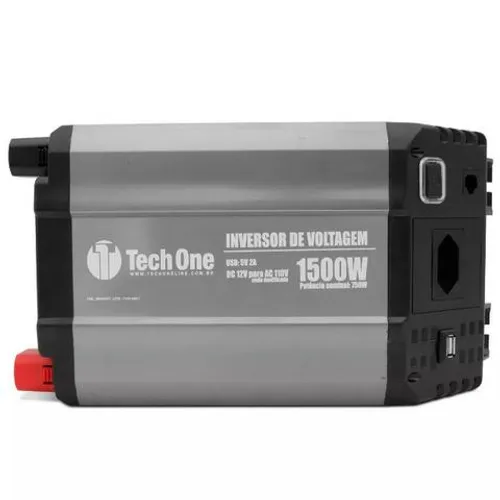 Inversor Tech One 1500w De Potência 12v Para 220v Com Usb