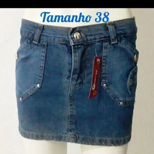 Saia jeans sem lycra tamanho 38