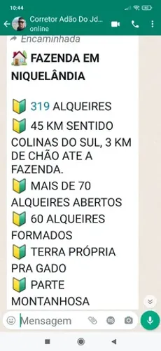 Fazenda em Niquelândia GO. 319 alqueires pego 5% imóveis em Goiânia 13 milhões