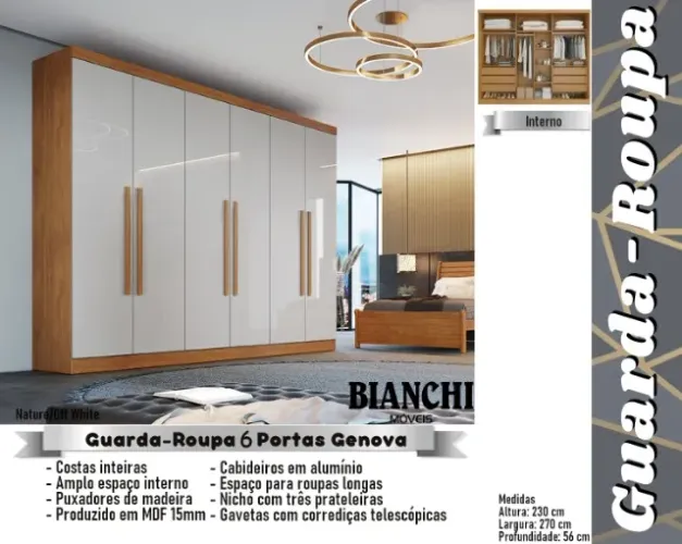 quarto roupeiro 100% mdf casal 