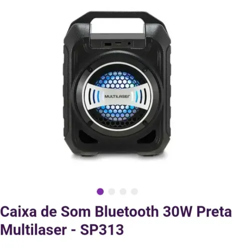 Caixa de som Multilaser SP 313 30w bluetooth USB FM Bat recarregável 