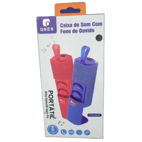 (NOVO) Caixa de Som com Fone One-X FON-8234