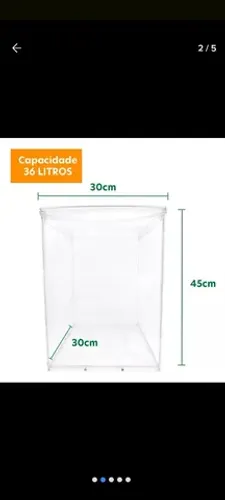 Vendo pote em acrílico 36L.
