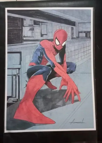 Pôster Homem Aranha Autografado