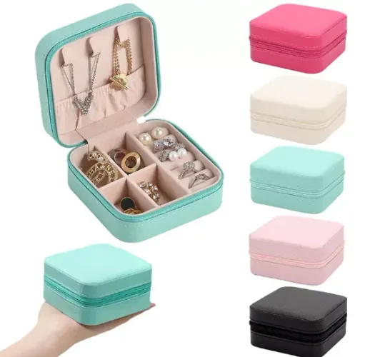 Mini Porta Jóias Viagem Maleta Caixa Zíper Organizador z873