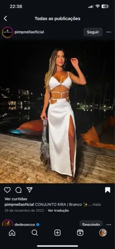 Conjunto saia e top com detalhes em strass- usado 1x TAM P