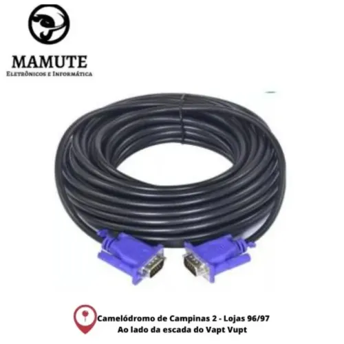 Cabo Vga x vga 20 metros Monitor Lcd Led Pc Projetor