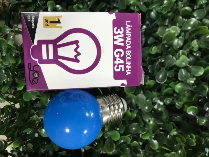 Lâmpada Bolinha 3W G45 Azul Várias cores 