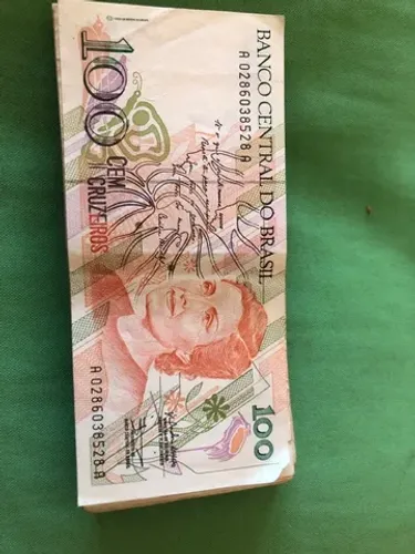 Lote 5 cédulas 100 Cruzados Novos