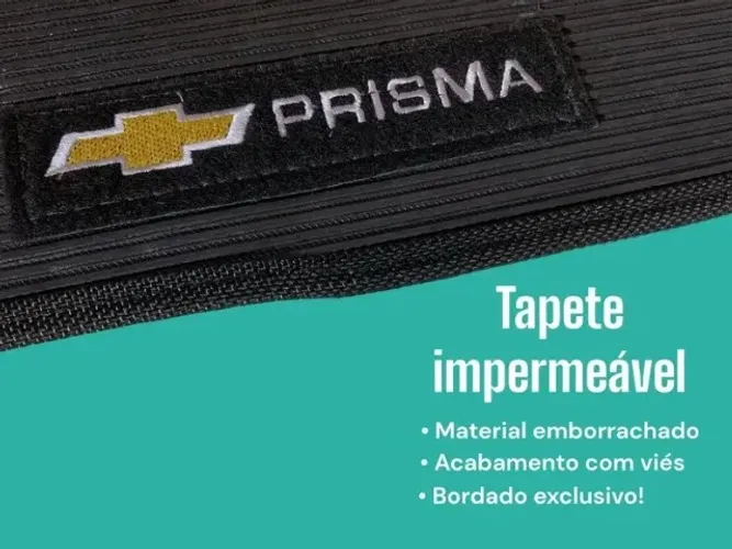 Tapete Chevrolet Prisma 2013 - Borracha - Preto 3 Peças - W3063