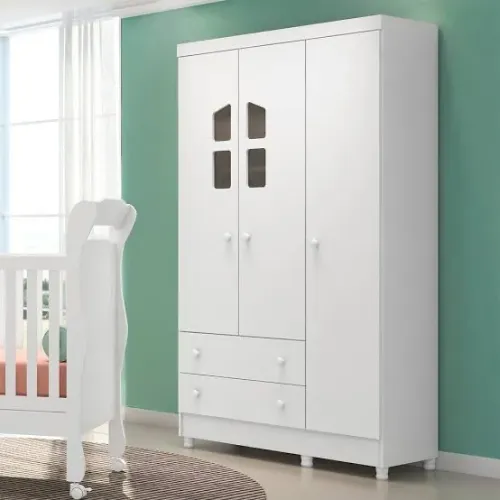 Guarda Roupa Infantil 3 Portas 2 Gavetas Nova 