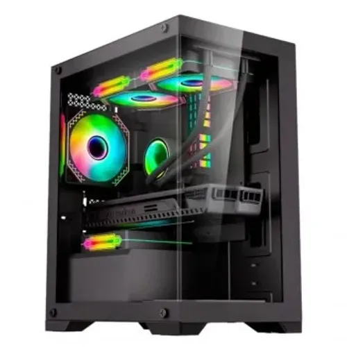 Gabinete Gamer K-Mex Poseidon Micro, CG-12H5, Lateral e Frontal em Vidro, S/ Fonte, S/ Fan