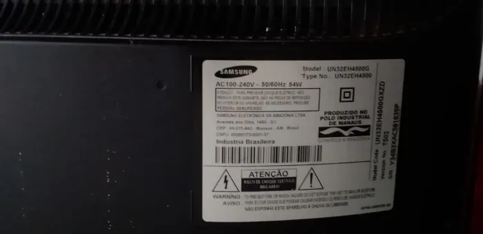 TV Samsung 32 polegadas UN32EH4500 smart retirar peça G