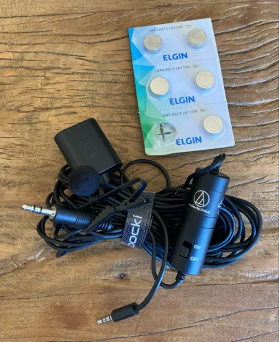 Microfone Lapela Audio-Technica ATR3350xiS - Original, Omni, 6m, p/ Câmeras e Smartphones