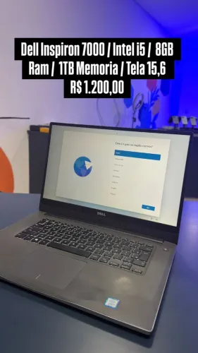 Notebook  Dell Inspiron 7000 / Intel i5 /  8GB Ram /  1TB Memoria / Tela 15,6 / R$ 1.200,0