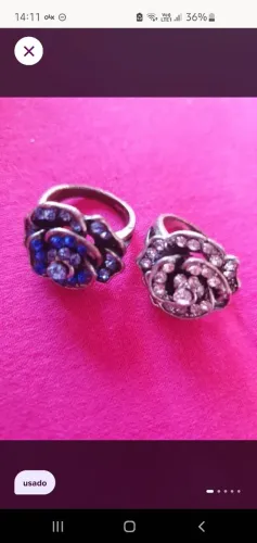 Anéis de Flor com strass
