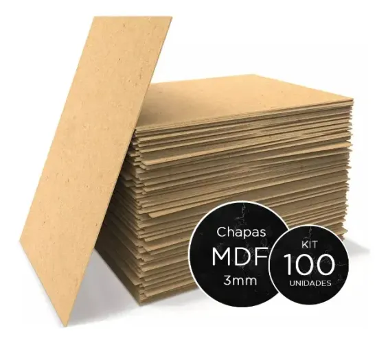 Kit 100 Chapas Mdf 3mm 10x15cm Cru Para Quadro Placa Decorar